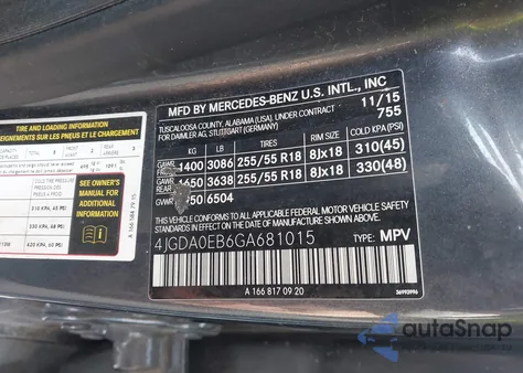 2016 Mercedes-Benz Gle 300D 4Matic z USA, uszkodzony, nr VIN 4JGDA0EB6GA681015